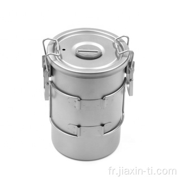 Pot de cuisson en titane de 900 ml pour camping ustenaires de cuisine en plein air